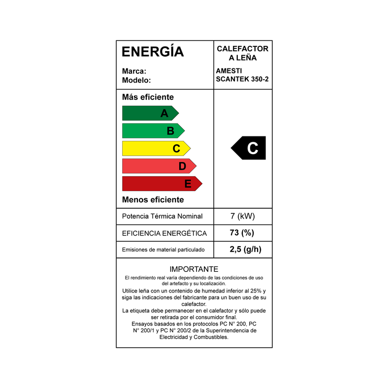 COMBO CALEFACTOR LEÑA SCANTEK350+KITINST5"+SETMURO-5