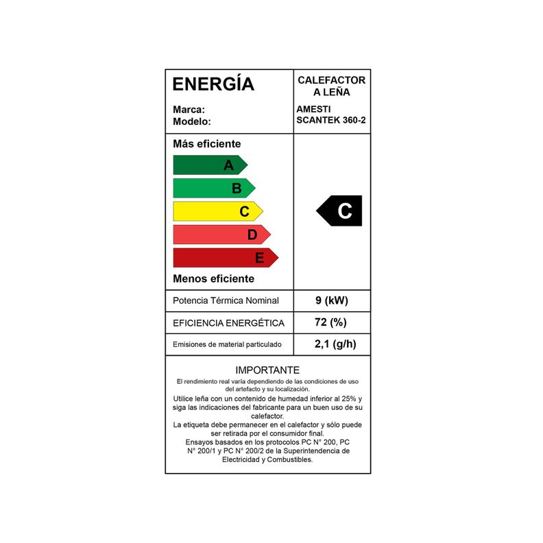 CALEFACTOR A LEÑA SCANTEK 360 + KIT INSTALACION 6"-3