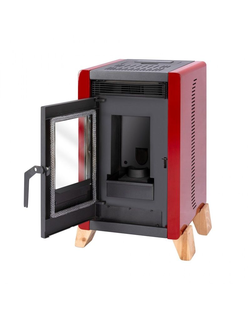 Estufa a pellet Bambu 6000 roja Amesti-2