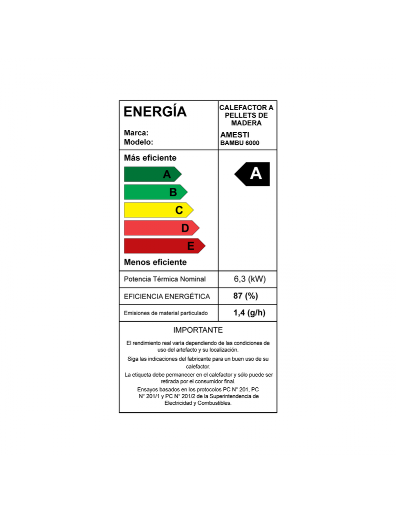 Estufa a pellet Bambu 6000 roja Amesti-7