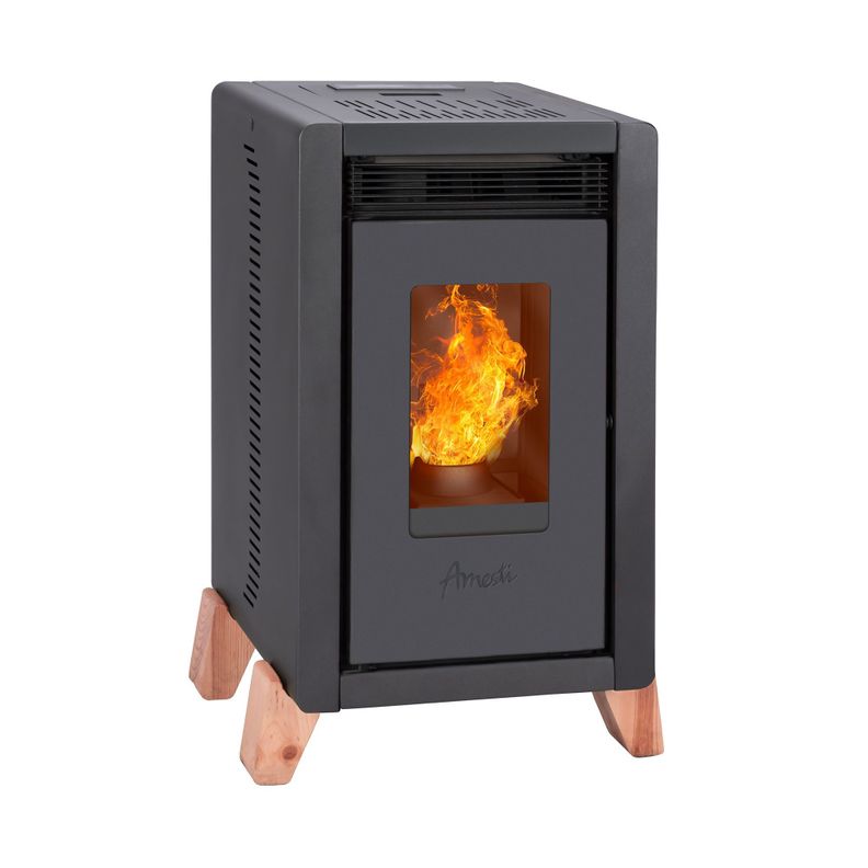 Estufa a pellet Bambu 6000 negro Amesti-0