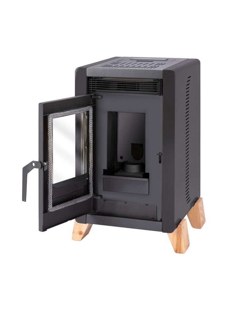 Estufa a pellet Bambu 6000 negro Amesti-1