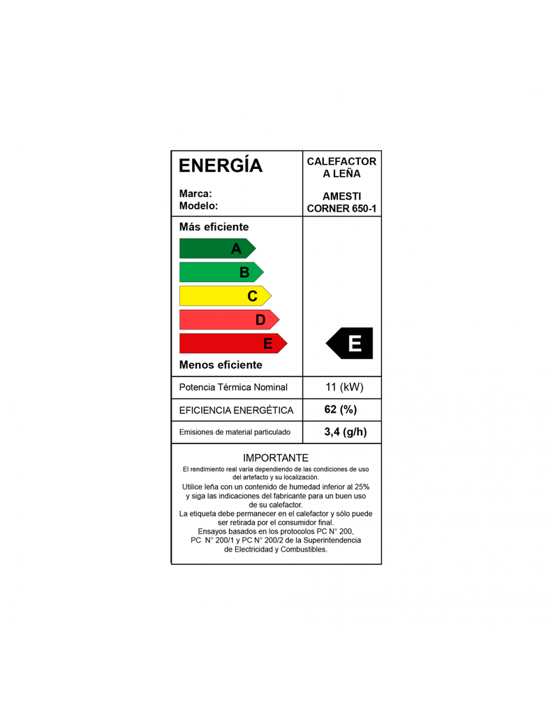 Calefactor a leña Amesti Corner 650-3