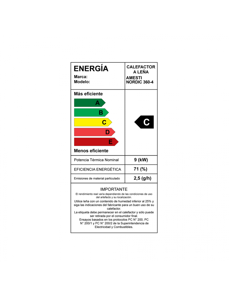 Calefactor a leña Amesti Nordic 360-4