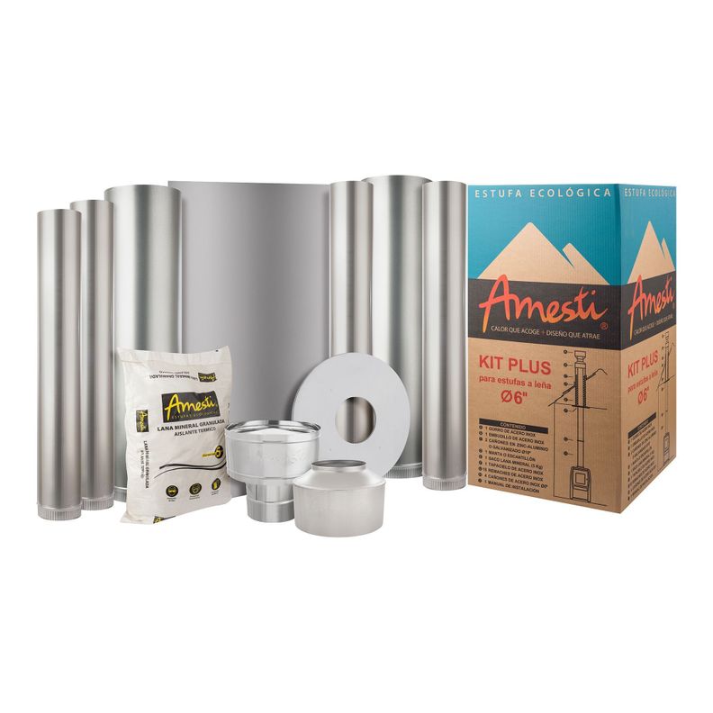 CALEFACTOR A LEÑA SCANTEK 380 + KIT INSTALACION 6"|-4
