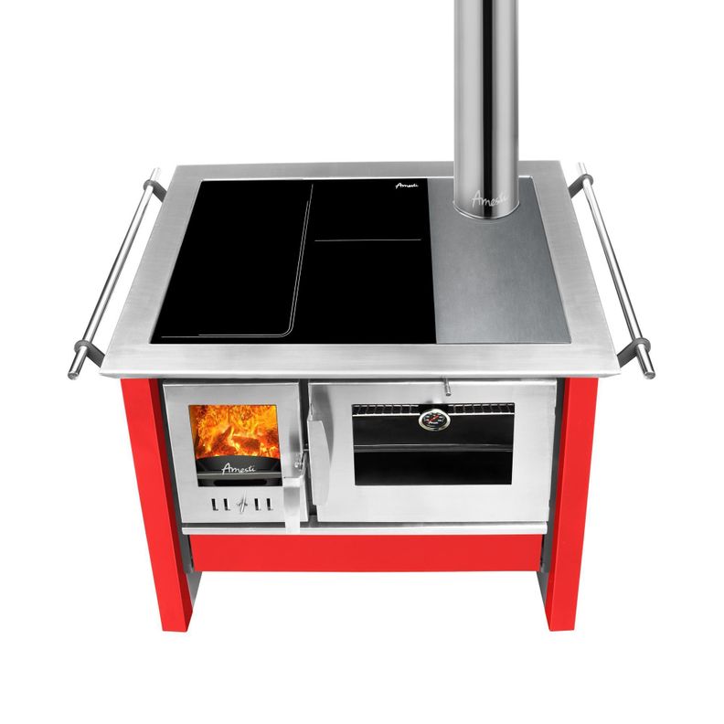 COMBO COCINA LEÑA ALLEGRA VITROX ROJA AMESTI+KIT INSTALACION 5"-0