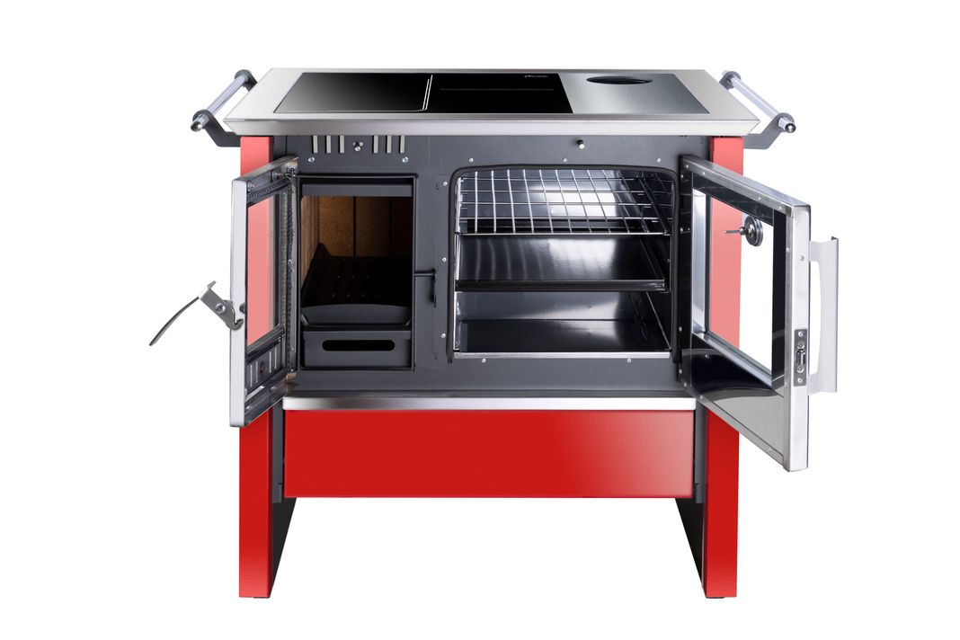 COMBO COCINA LEÑA ALLEGRA VITROX ROJA AMESTI+KIT INSTALACION 5"-2