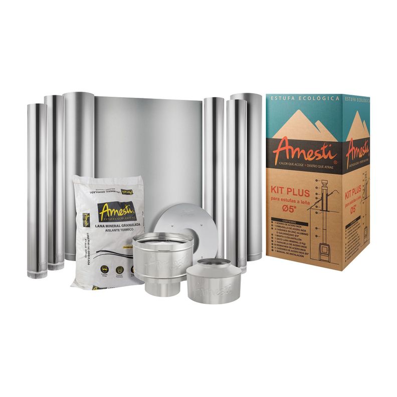 COMBO COCINA LEÑA ALLEGRA VITROX ROJA AMESTI+KIT INSTALACION 5"-4