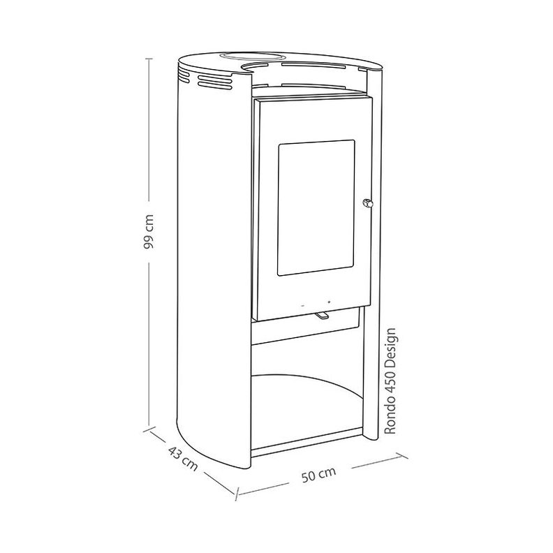 Calefactor a leña Amesti Rondo 450 design-2