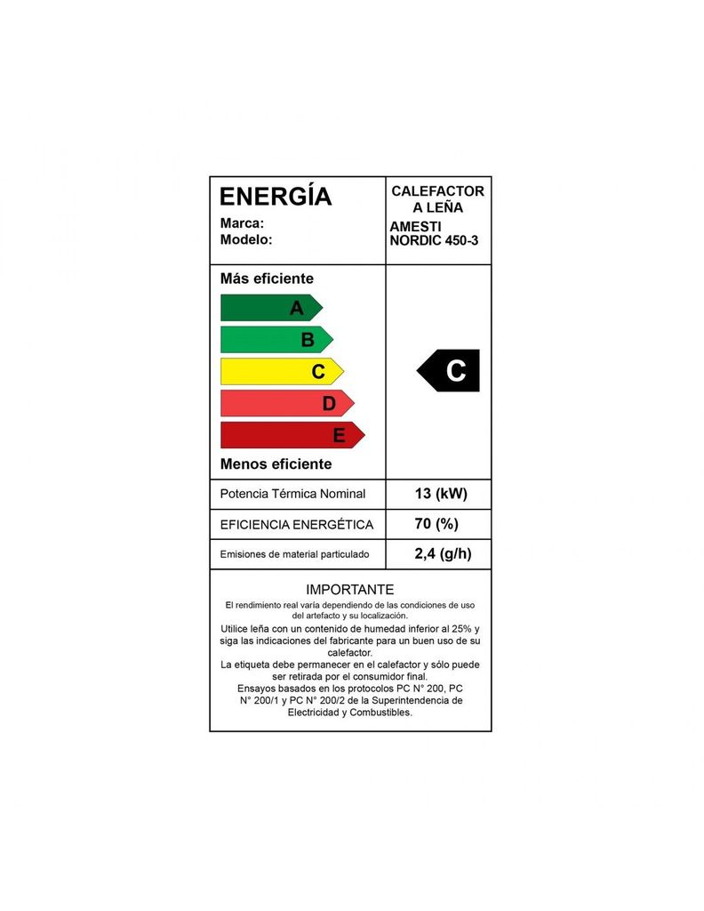 Calefactor a leña Amesti Nordic 450-4