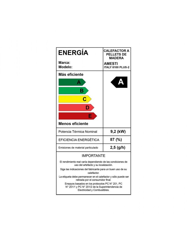 Calefactor a Pellet Amesti Italy 8100 plus Negro Satinado-4