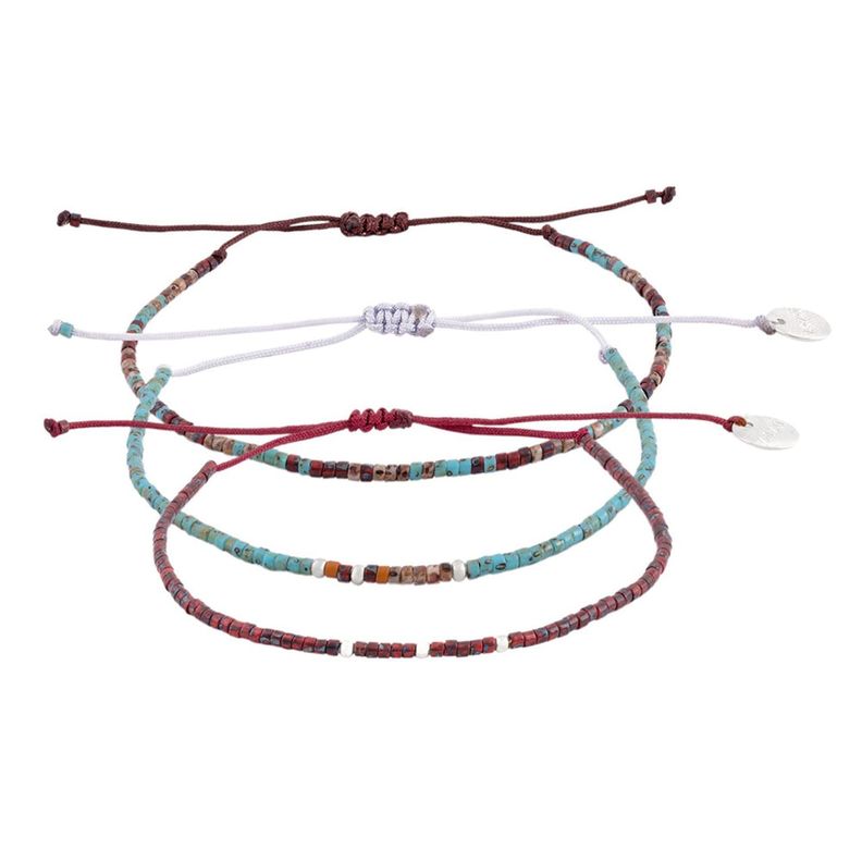 Pack Pulseras Picasso Verdes con Mostacillas de Plata-0