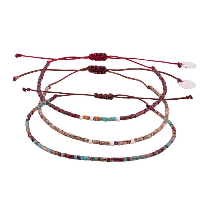 Pack Pulseras Picasso Rojas con Mostacillas de Plata-0