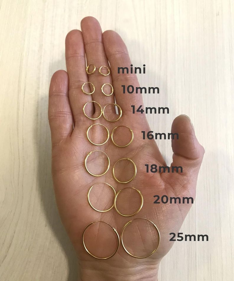 Argollas de plata bañadas en oro 10mm-3