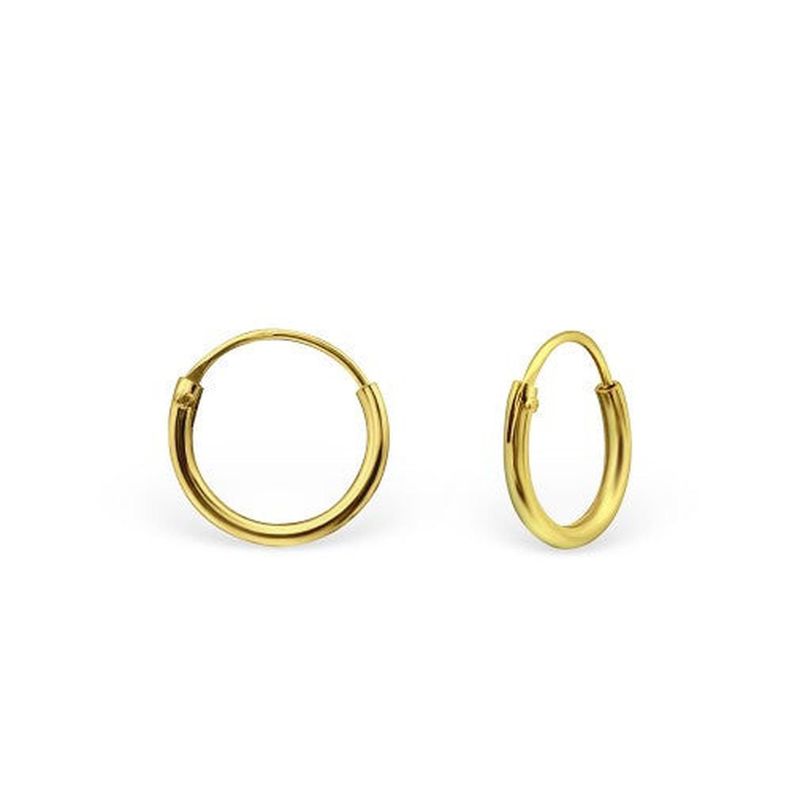Argollas de plata bañadas en oro 10mm-0