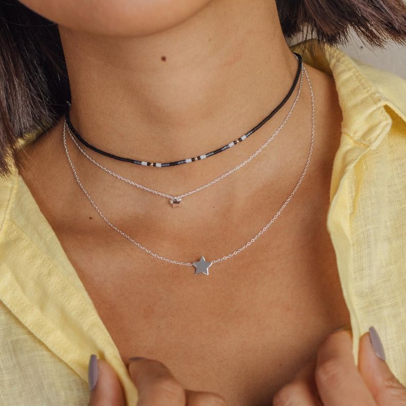 Choker Yanay con Mostacillas de Plata-1