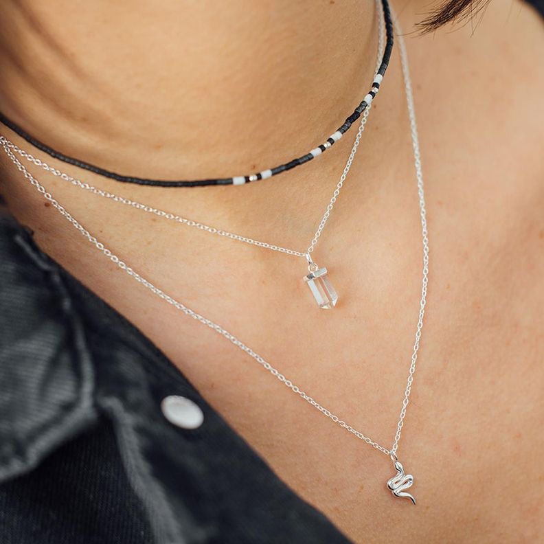 Choker Yanay con Mostacillas de Plata-2