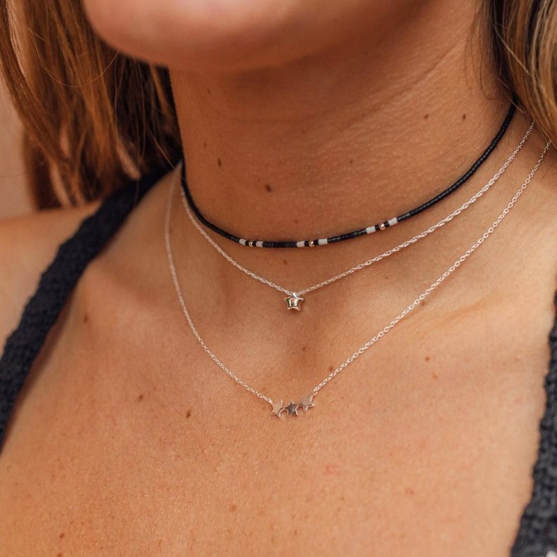 Choker Yanay con Mostacillas de Plata-4
