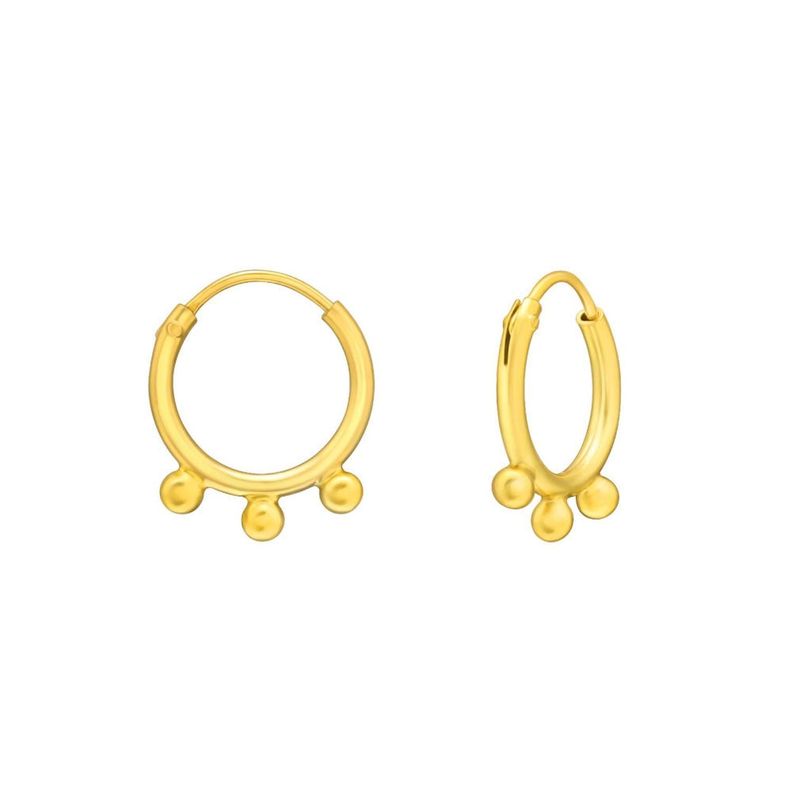 Mini Argollas con Puntos Bañadas en Oro-0