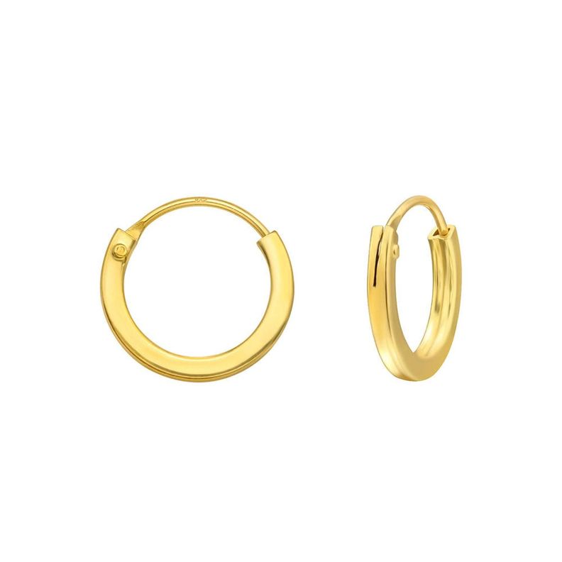 Argollas Cuadradas 12mm Bañadas en Oro-0
