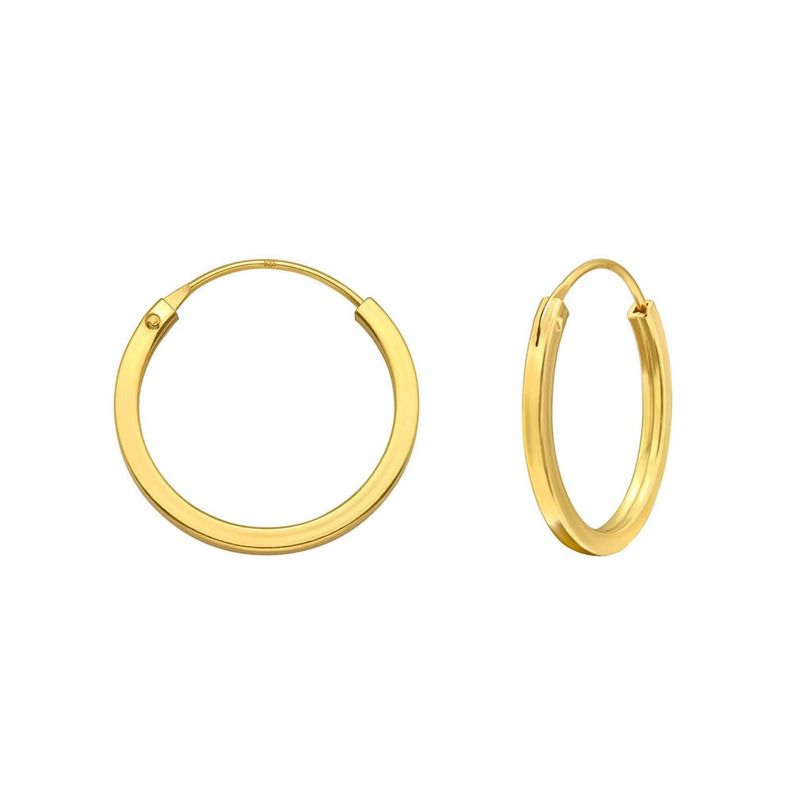 Argollas Cuadradas 18mm Bañadas en Oro-0