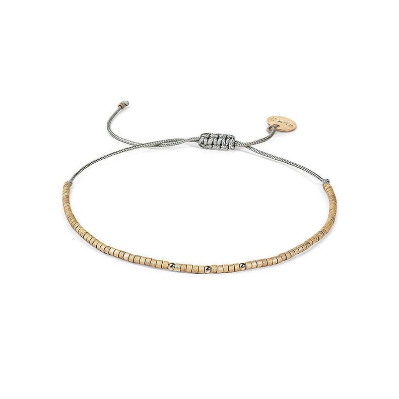 Pulsera Marfil con mostacillas de plata-0