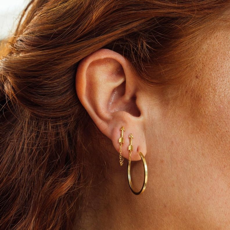 Argollas Cuadradas 25mm Bañadas en Oro-1