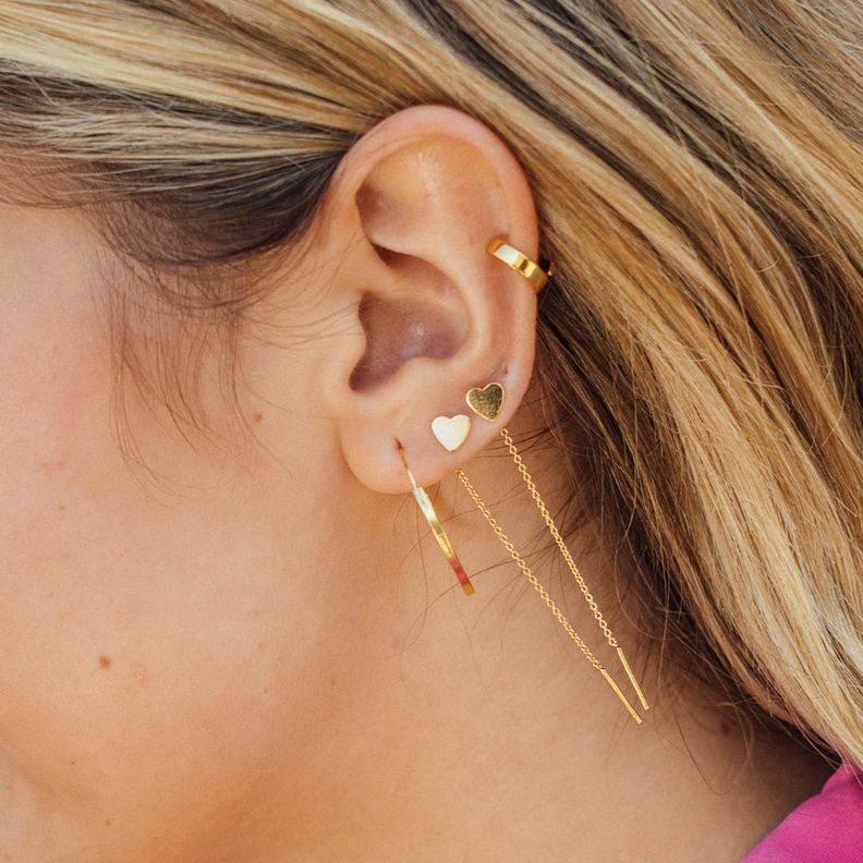 Argollas Cuadradas 25mm Bañadas en Oro-4
