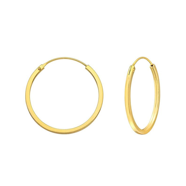 Argollas Cuadradas 25mm Bañadas en Oro-0