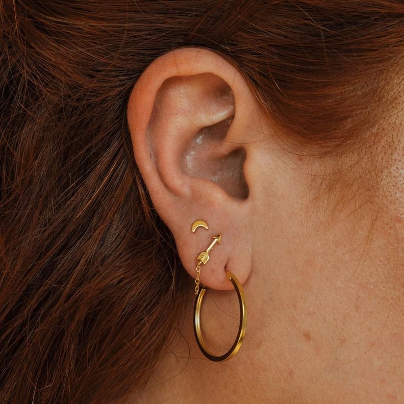 Argollas Cuadradas 25mm Bañadas en Oro-2