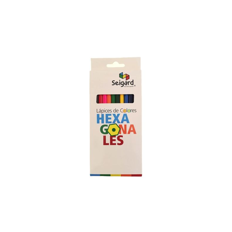 Set De 12 Lápices Hexagonales Colores-1