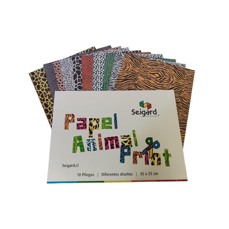 Set De 10 Hojas Papel Animal Print-0