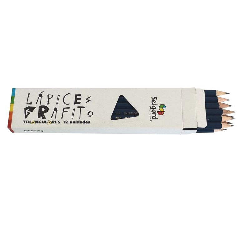 Set Lápiz Grafito Hb Triangular 12 Unidades-1
