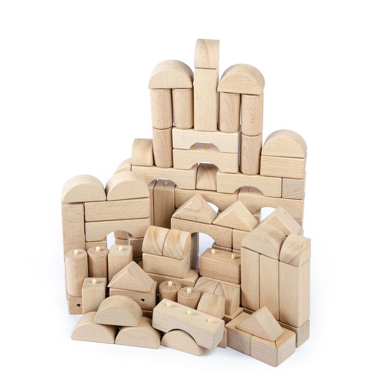 Bloques de Construcción de Madera 100 piezas-1
