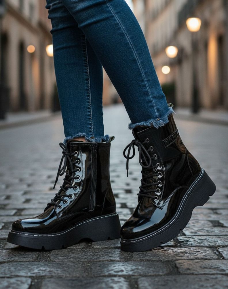 Botin Negro charol  Mujer  M365