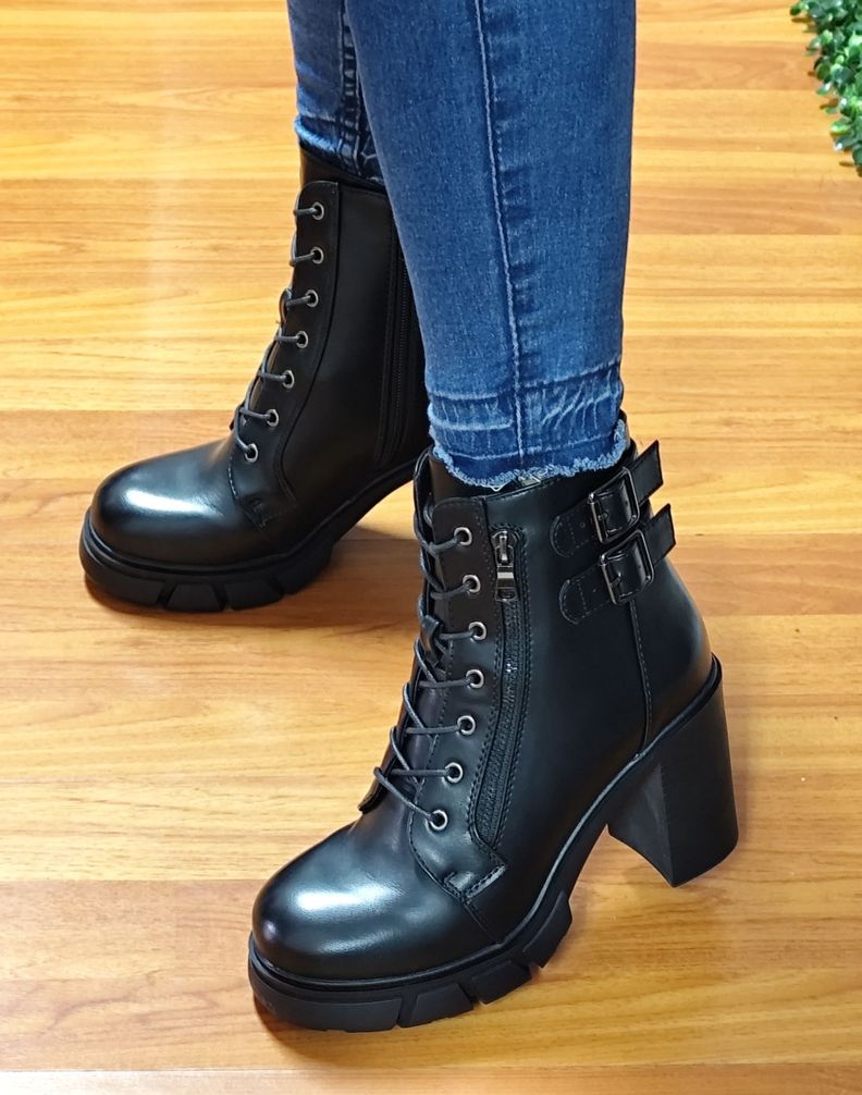 Botin Negro Mujer Taco Medio   M452-0