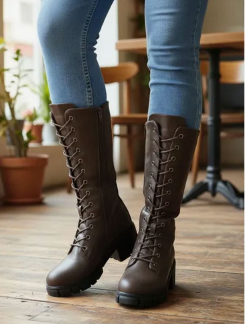 Bota Mujer con Plataforma M489 Cafe 35