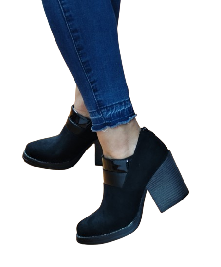 Botin Mujer Negro Gamuza  M336-0