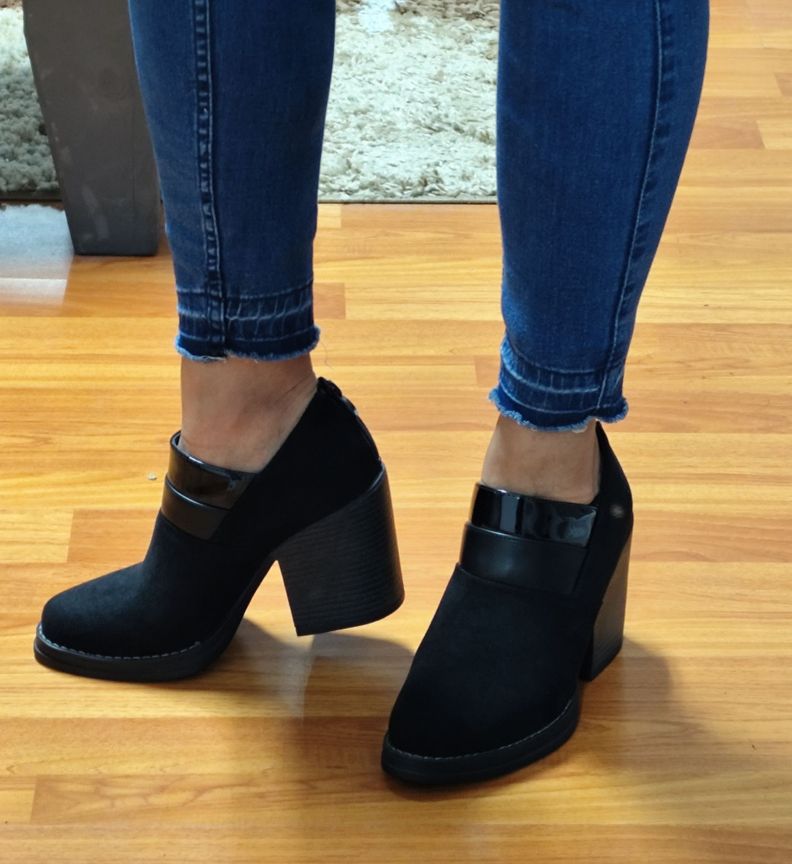 Botin Mujer Negro Gamuza  M336-2