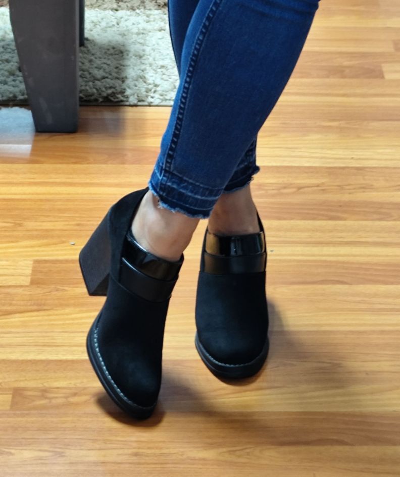 Botin Mujer Negro Gamuza  M336-3