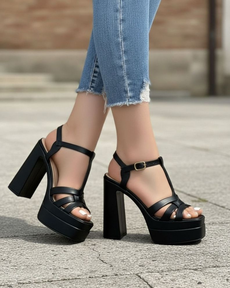 Sandalias Aj Calzados Para Mujer con Tacón y  Plataforma M559