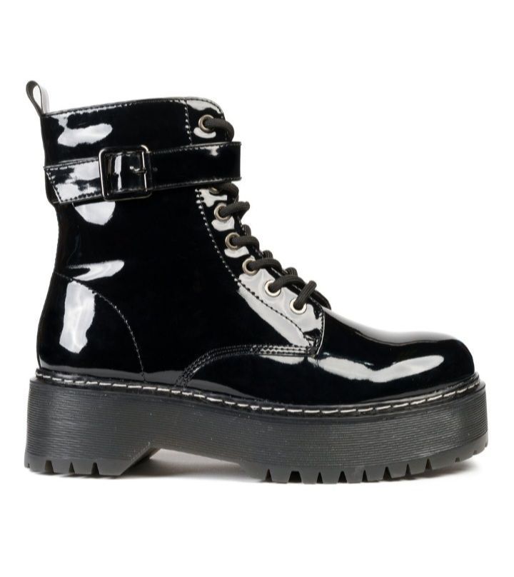 Botin Mujer Negro Charol   M383-1