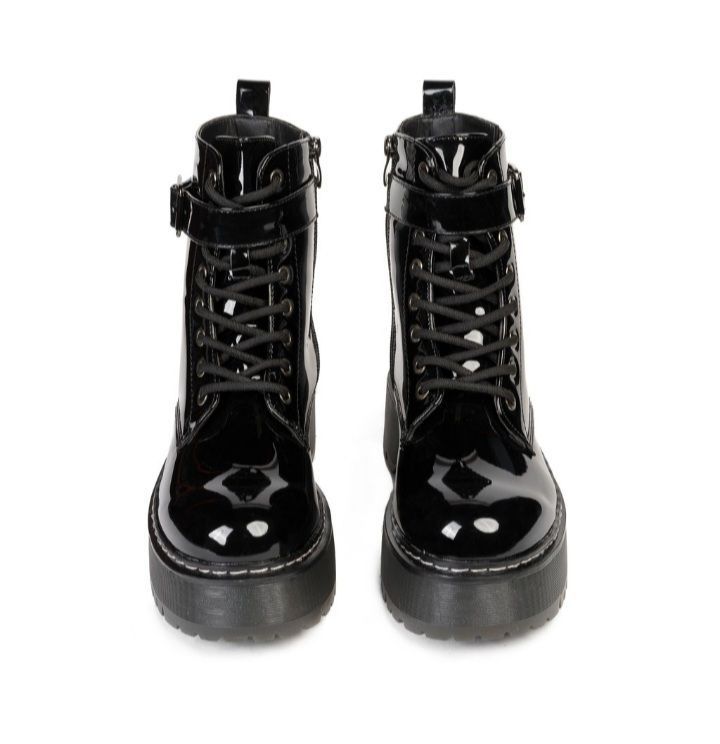 Botin Mujer Negro Charol   M383-2