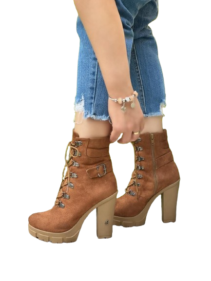 Botin Mujer Gamuza taco Alto  M139-0