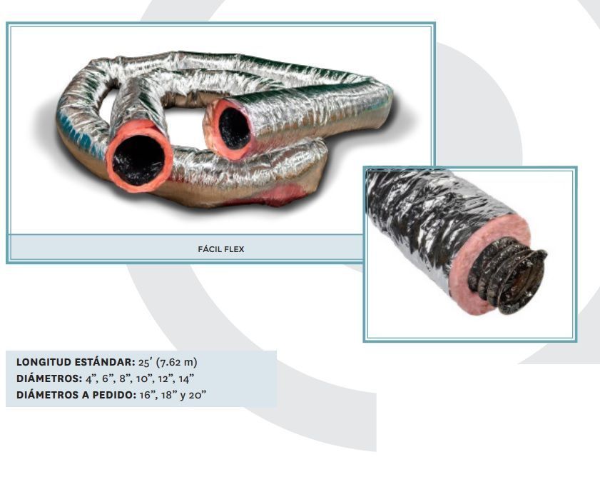 Ducto Flexible 8 Pulgadas Aire Acondicionado 7,62mts-1