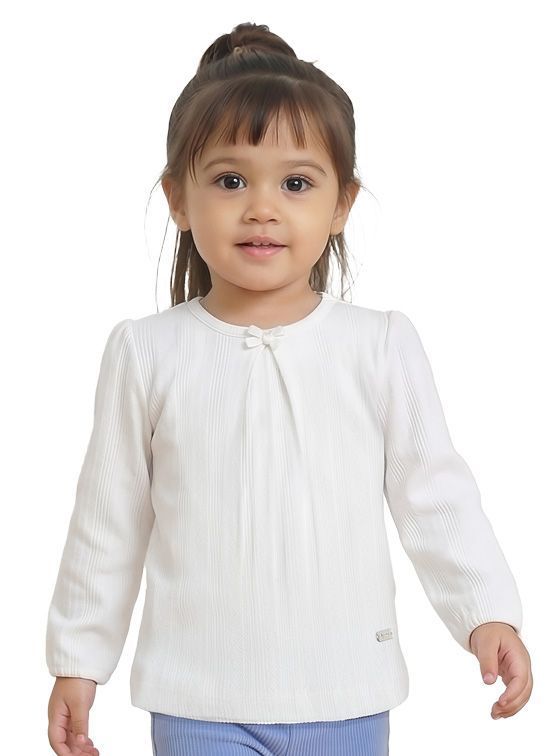 Polera Manga Larga Bebe Nina Lisa Blanco 9