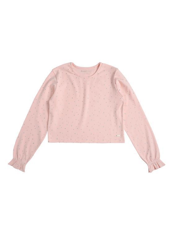Polera Manga Afranelada larga Nina con Estampado
