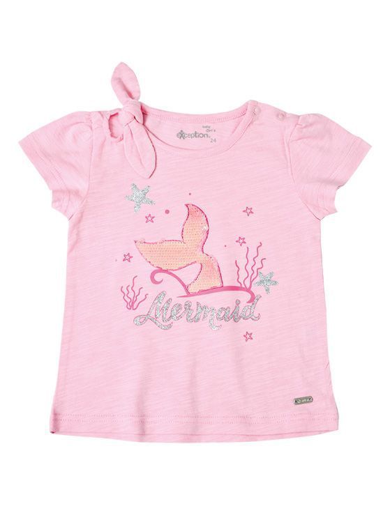 Polera Bebé Niña Algodón Manga Corta con Estampado-0