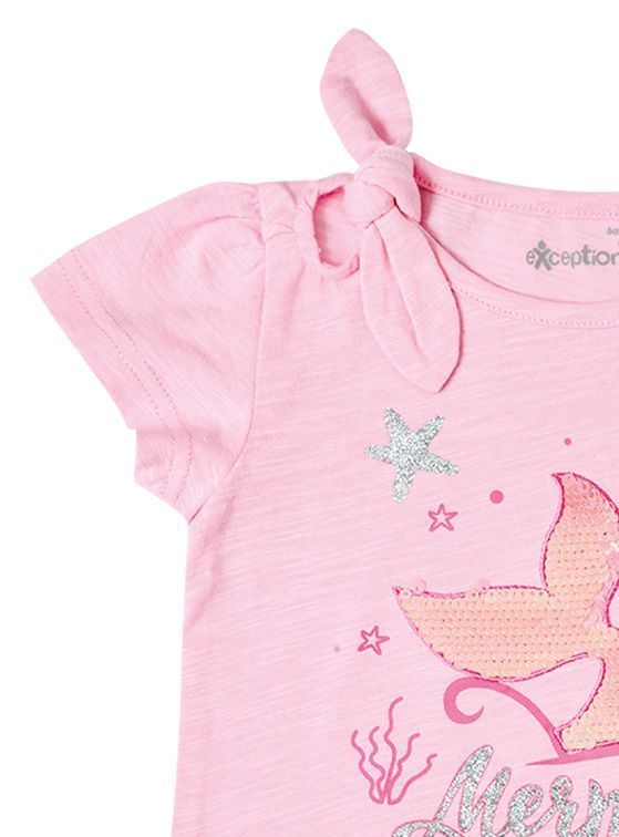 Polera Bebé Niña Algodón Manga Corta con Estampado-1