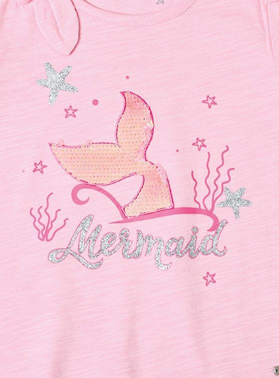 Polera Bebé Niña Algodón Manga Corta con Estampado-2